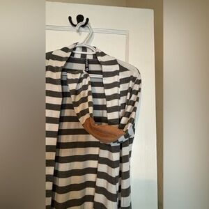 Grey, white with Carmel elbow pad